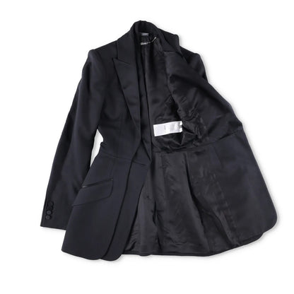 ALEXANDER MCQUEEN Womens Formal Blazer Black Cotton Blend Mid Length 38 RRP 700 — View 9