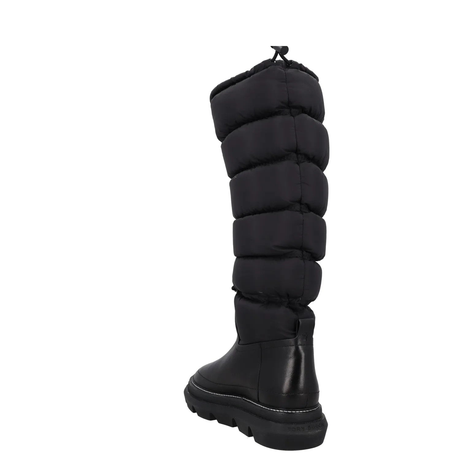 TORY BURCH Womens Knee High Snow Boots Black Leather Drawstring UK 2.5 RRP 350 — View 5