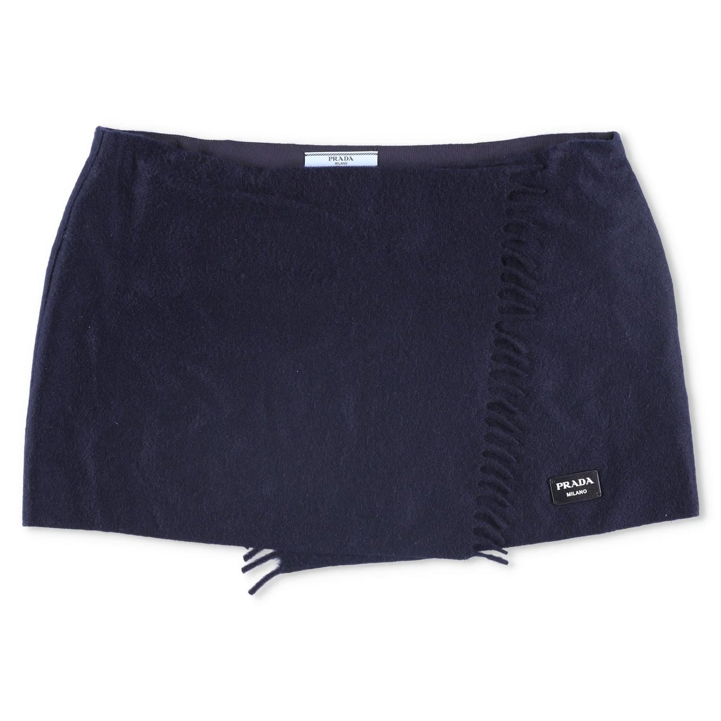 PRADA Womens Mini Skirts Cashmere Knit Navy Blue Short Elegant Size 46 RRP 945