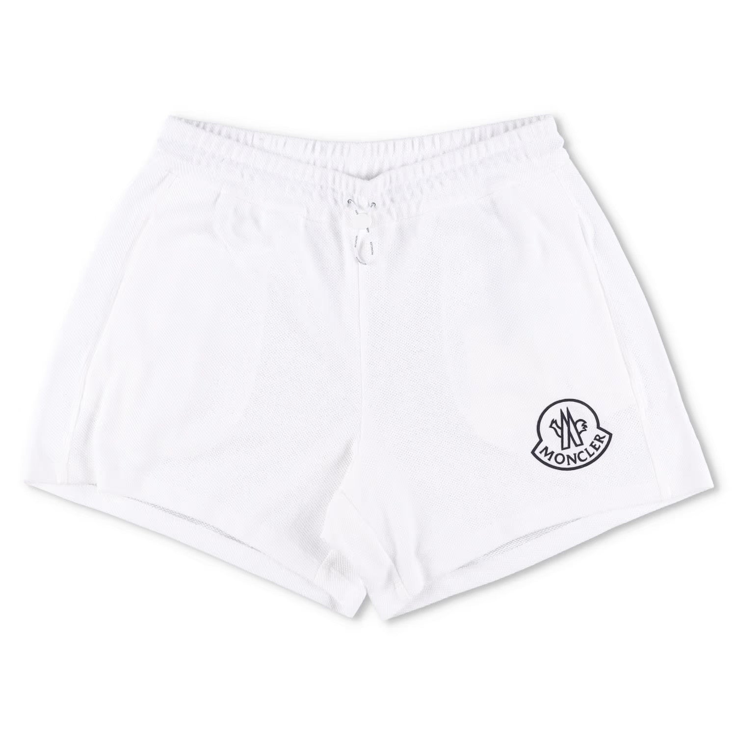 MONCLER Womens Sweat Bottoms Shorts Logo Patch Bermuda White Size M RRP 395