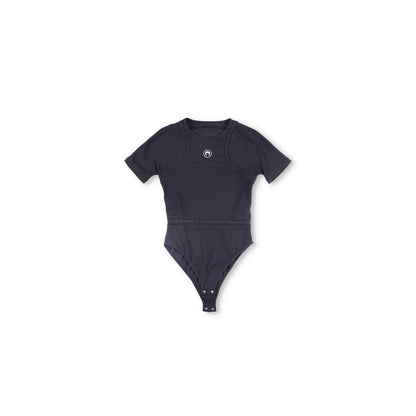 MARINE SERRE Womens Organic Cotton Rib 2X2 One-Piece Bodysuit Black L RRP 260 — View 5