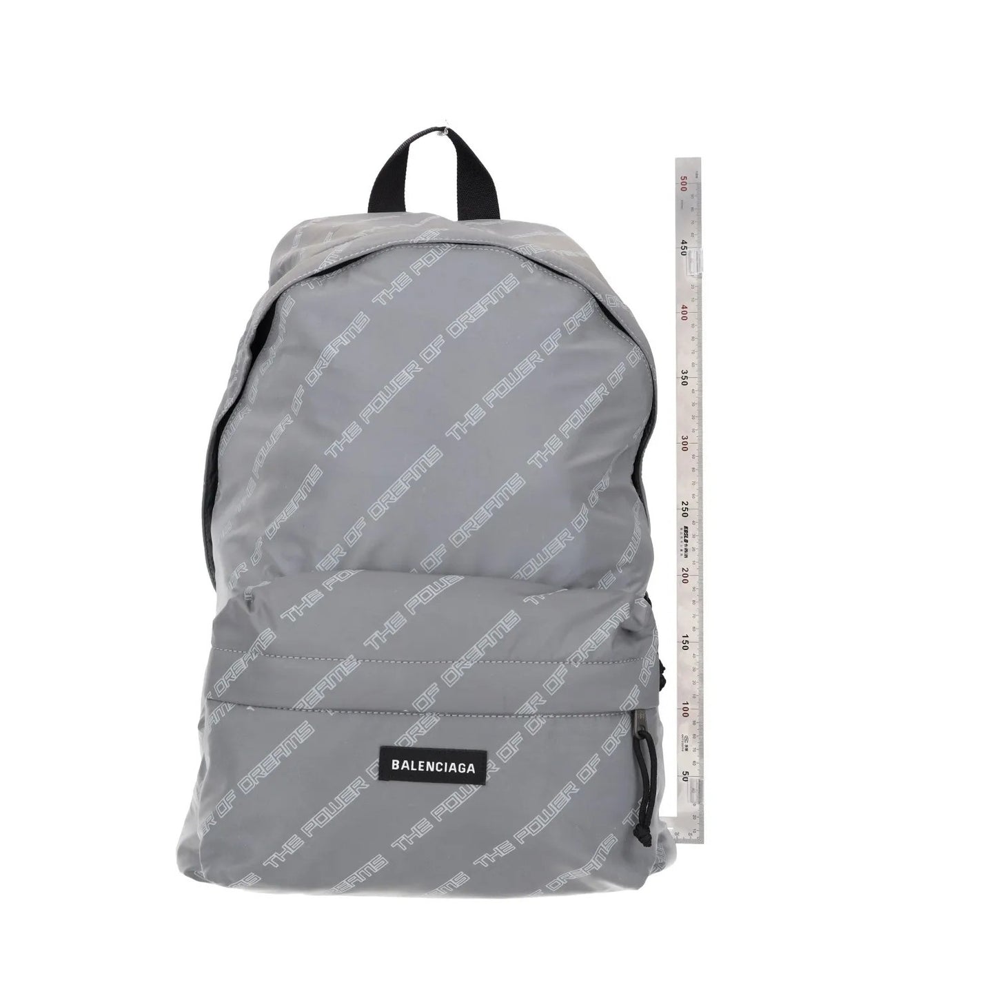 BALENCIAGA Mens Backpack Grey Nylon White All Over Logo Strap Size L RRP 950 — View 5