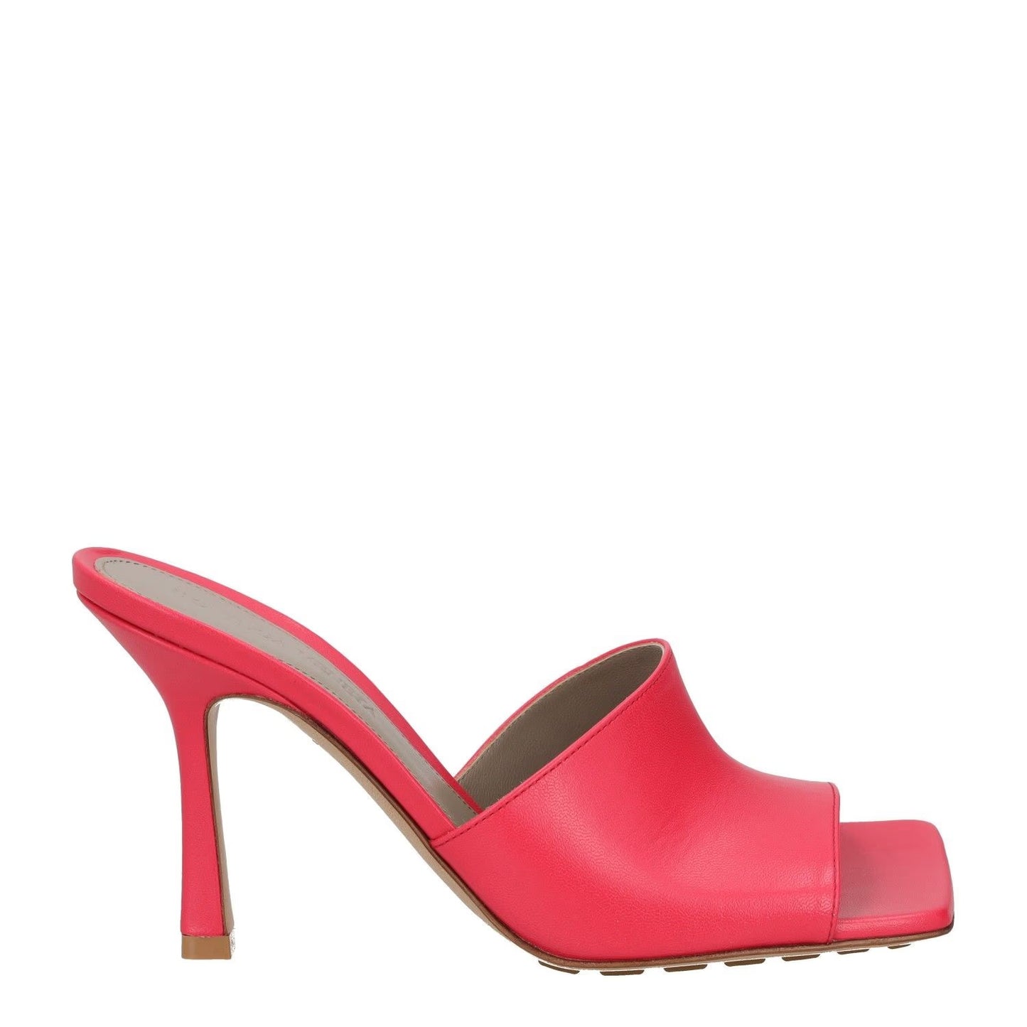 BOTTEGA VENETA Womens Mules Open Toe Stiletto Heel Red Leather UK 3 RRP 680