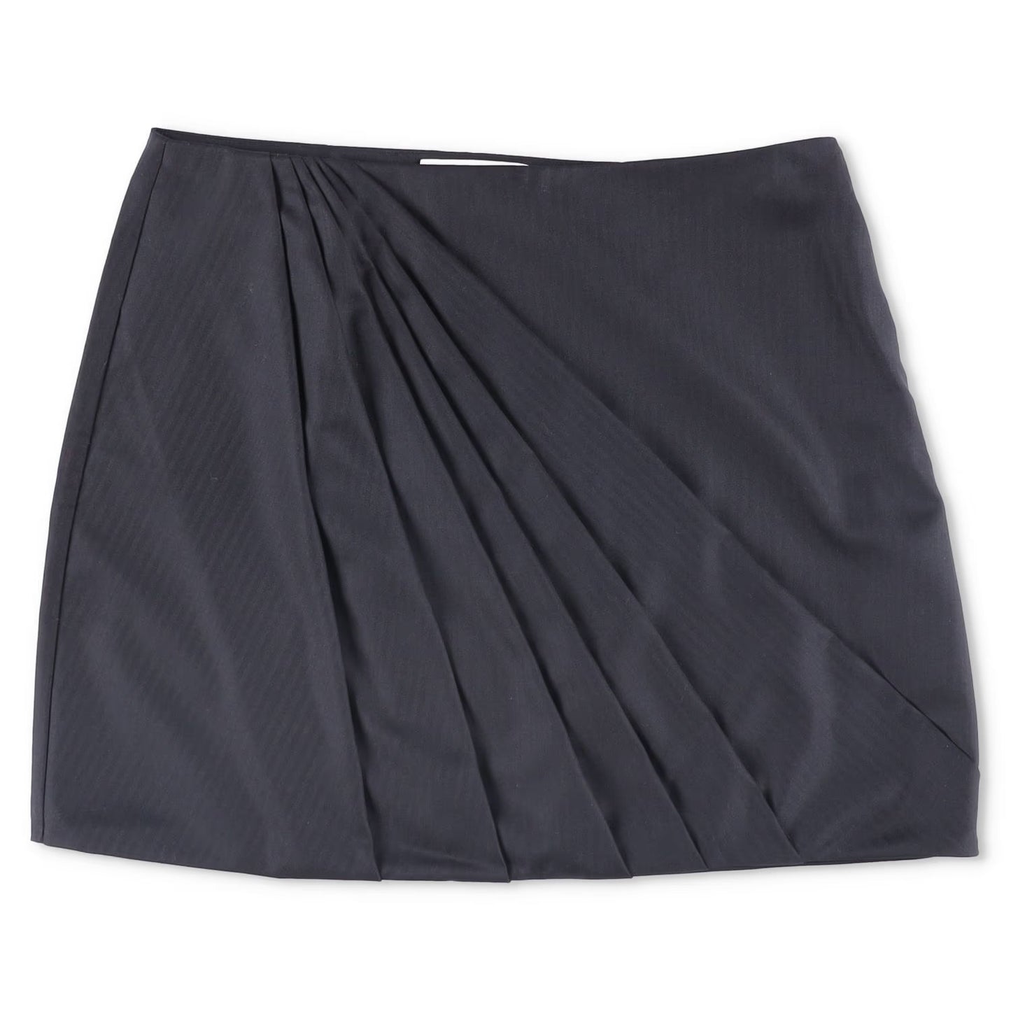 RACIL Womens Misha Mini Skirt Herringbone Wool High Waist Draped Black 4 RRP 420