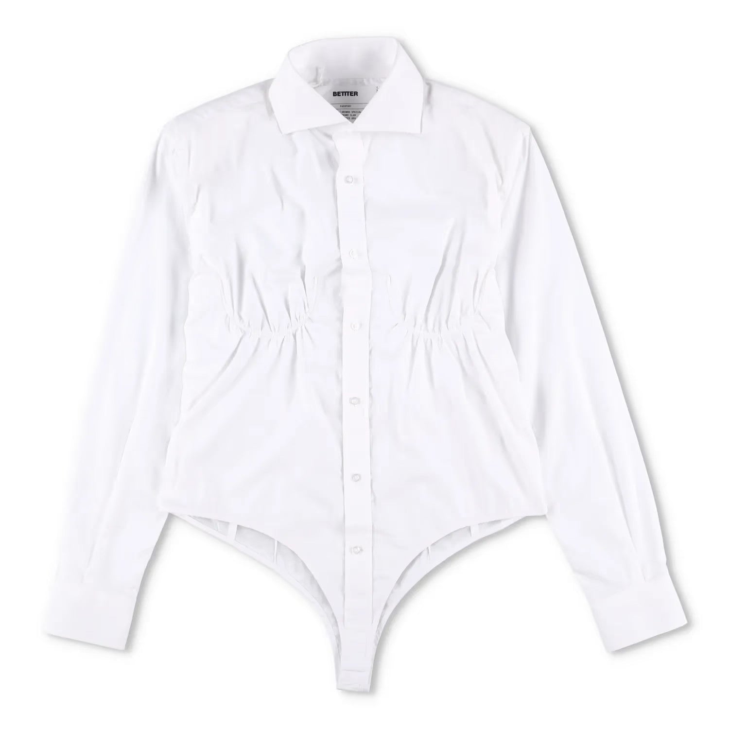 BETTTER Womens Fitted Bra Shirt White Basic Button-Up White Size S RRP 530