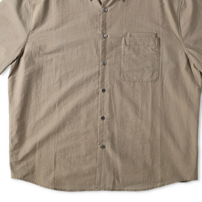 LEMAIRE Mens Double Pocket Short Sleeve Shirt Button-Up Collared Beige 50 RRP570 — View 2