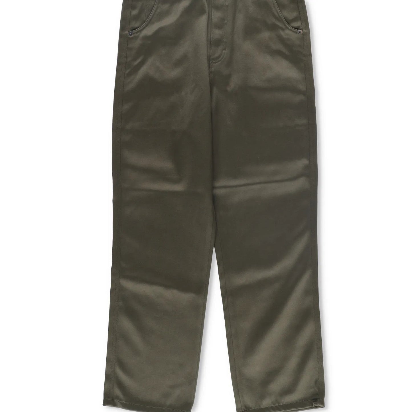 AMI Mens Trousers Green Mid Rise Straigh Leg Slash Pockets Cotton Size 27 RRP225 — View 3