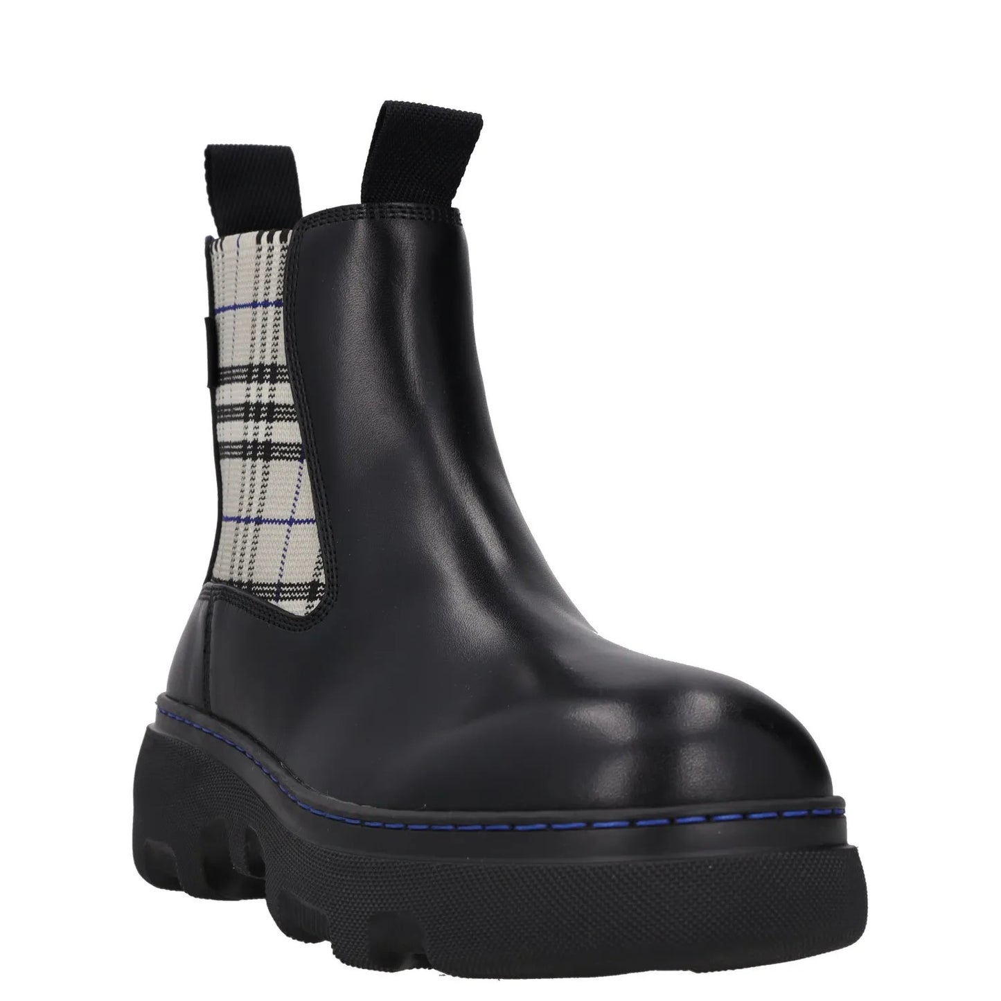 BURBERRY Womens Burb Creeper Chelsea Boot Flat Check Pattern Black UK7 RRP 828 — View 2