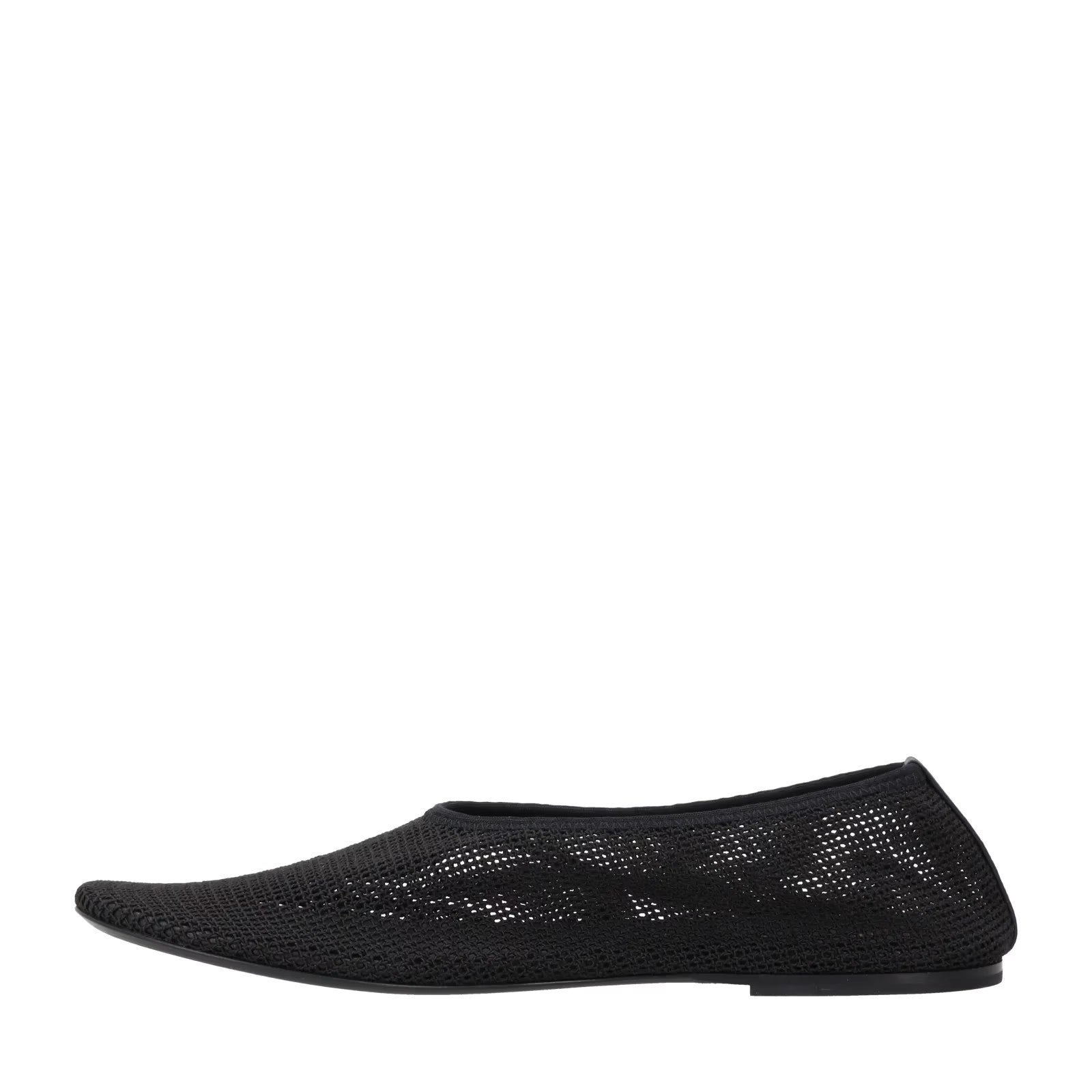 KHAITE Womens Marcy Mesh Ballet Flats Black Almond Toe Slip On UK 7 RRP 620 — View 4