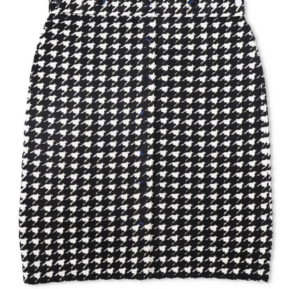 BURBERRY Womens Mini Dress Crew Neck Sleeveless Houndstooth Black L RRP 1690 — View 5