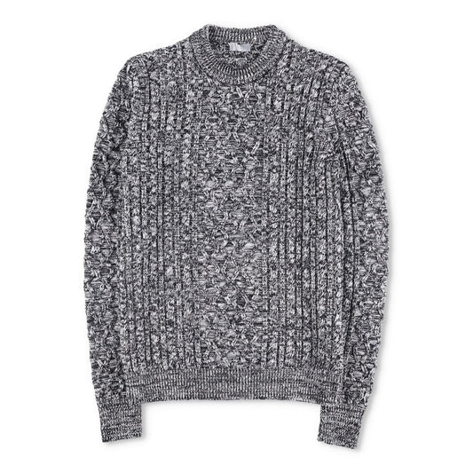 DIOR Womens Jumper Grey Wool Cable Knit Crew Neck Pullover Size M RRP 1500