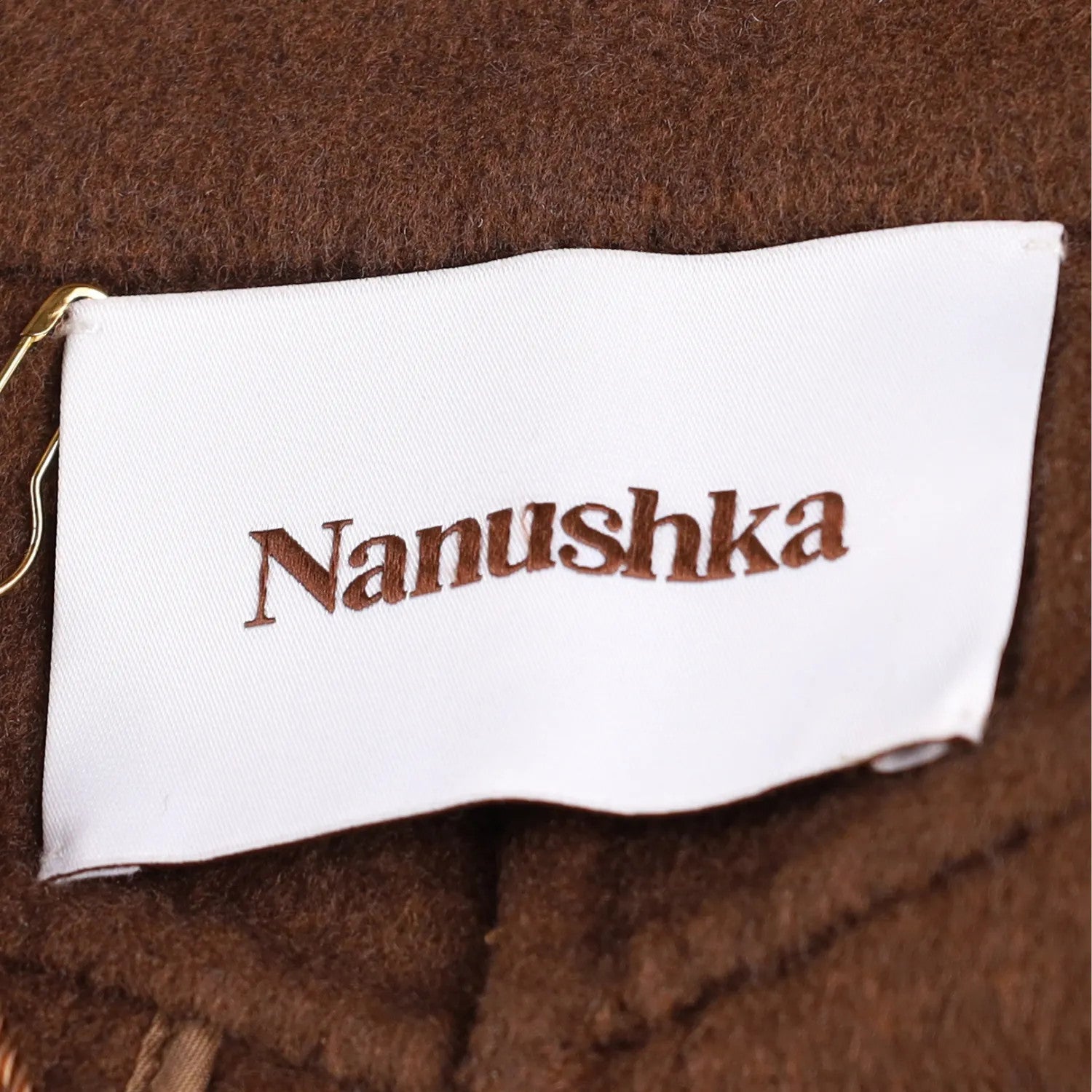 NANUSHKA Womens Bya Slim Leg Trousers Brown Wool Blend High Waist XS RRP 625 — View 6