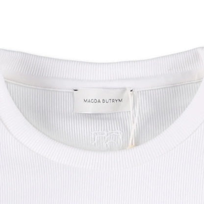 MAGDA BUTRYM Womens Re25 T-Shirt 01 Ruffle Short Sleeve Crop White 34 RRP 330 — View 8