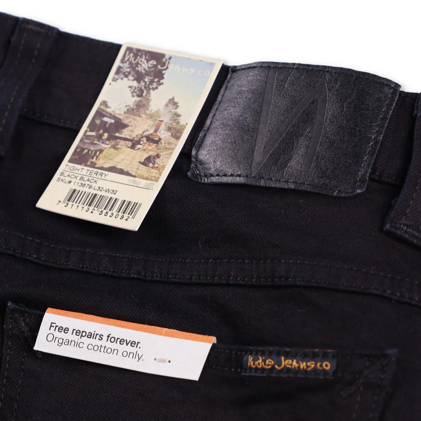 NUDIE JEANS Mens Skinny Jeans Tight Terry Black Stretch Denim 5 Pocket 32 RRP105 — View 13
