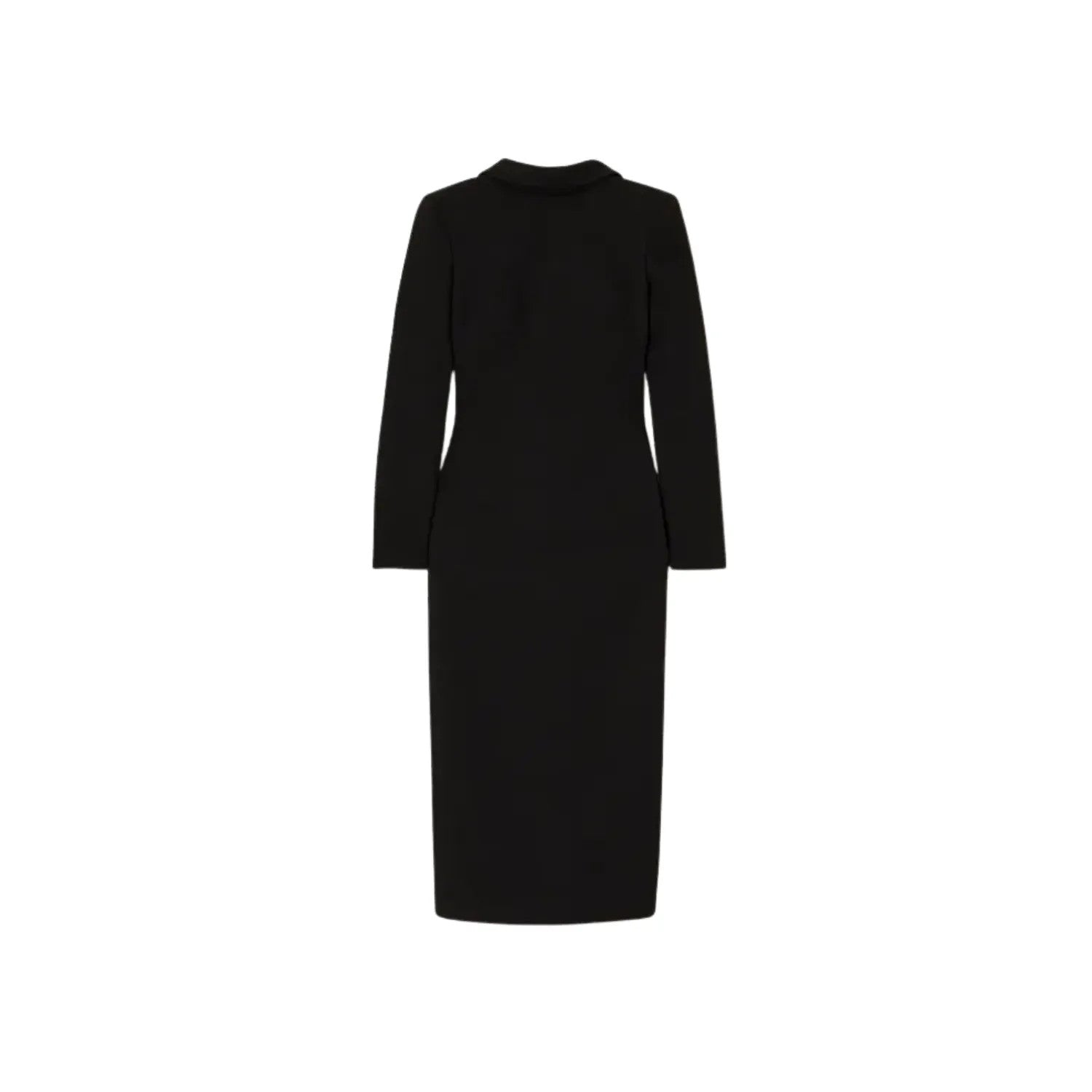 Valentino Womens Midi Dress Black Zip Long Sleeve Round Neck Size 38 RRP 1800