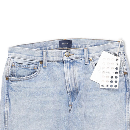 KHAITE Womens Straight Denim Jeans Light Wash Blue Button Comfort Size 28 RRP450 — View 5
