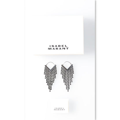 ISABEL MARANT Womens Silver Crystal Tri Drop Earrings One Size RRP 295 — View 4