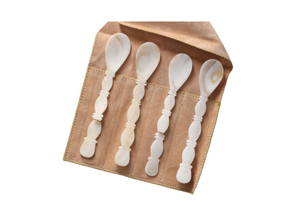 Gohar World Mother Of Peal Set Of 4 Column Spoon Glossy Finish White OS RRP 291 — View 2