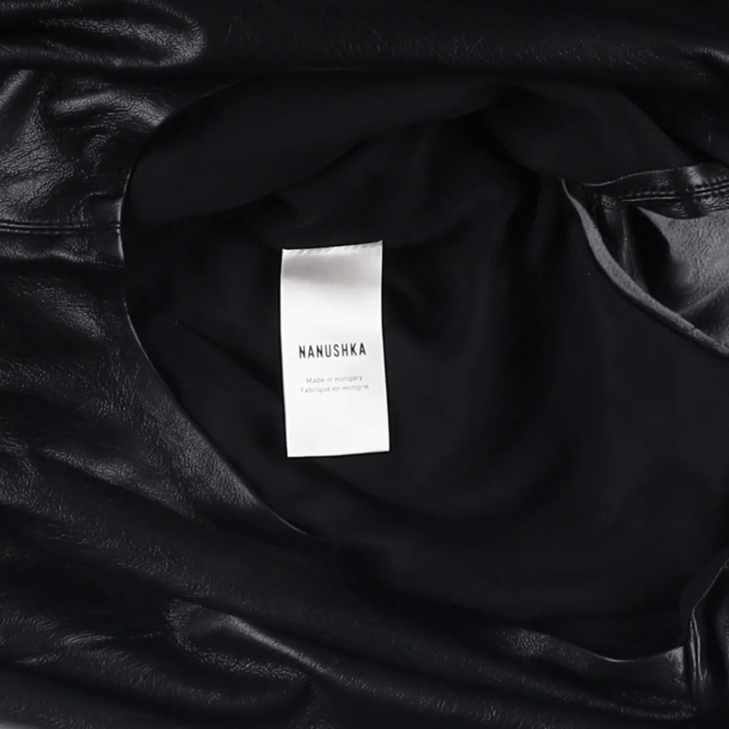 NANUSHKA Women Knee Length Dress Black Poly Blend High Neck Long Sleeve M RRP500 — View 8