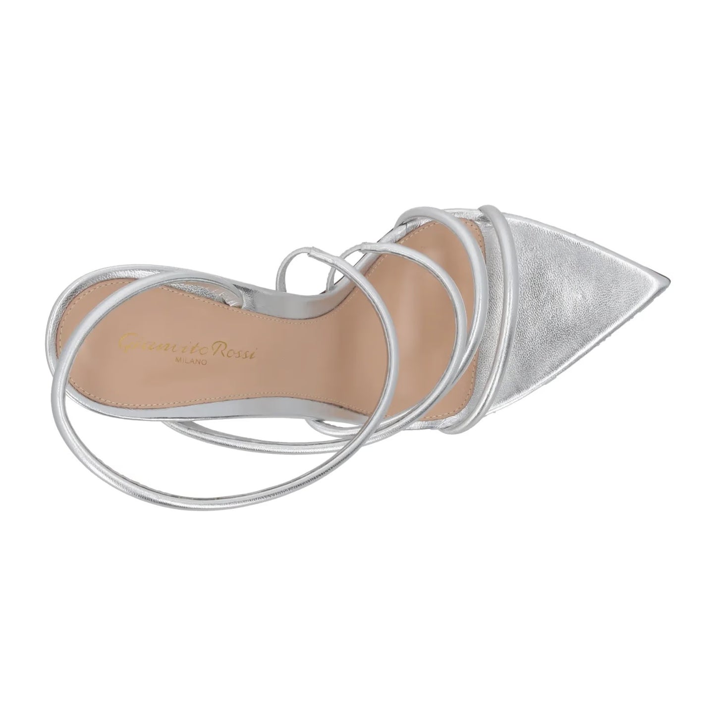 GIANVITO ROSSI Women Ettie 105 Strappy Sandal Silver Slip On Stiletto UK7 RRP756 — View 7