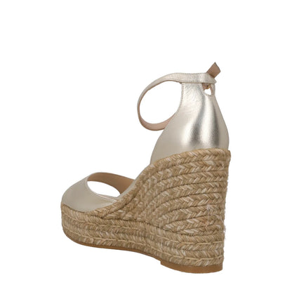STUART WEITZMAN Womens Nudistcurve Espadrilles Wedge Leather Gold UK 7.5 RRP 375 — View 5