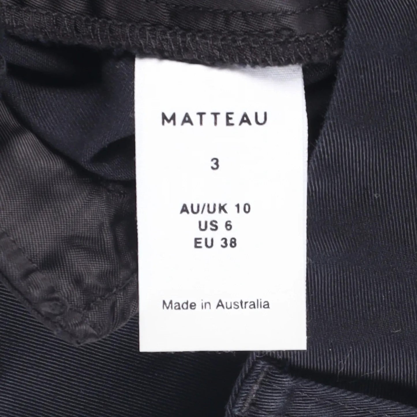 MATTEAU Womens Straight Twill Wide Leg Trousers Black Cotton Blend Size 3 RRP520 — View 7
