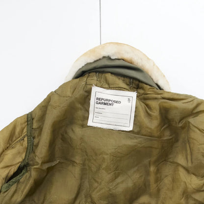 R13 Womens Refurbished Liner Jacket With Shearling Collar Green Quilted S RRP750 — View 10