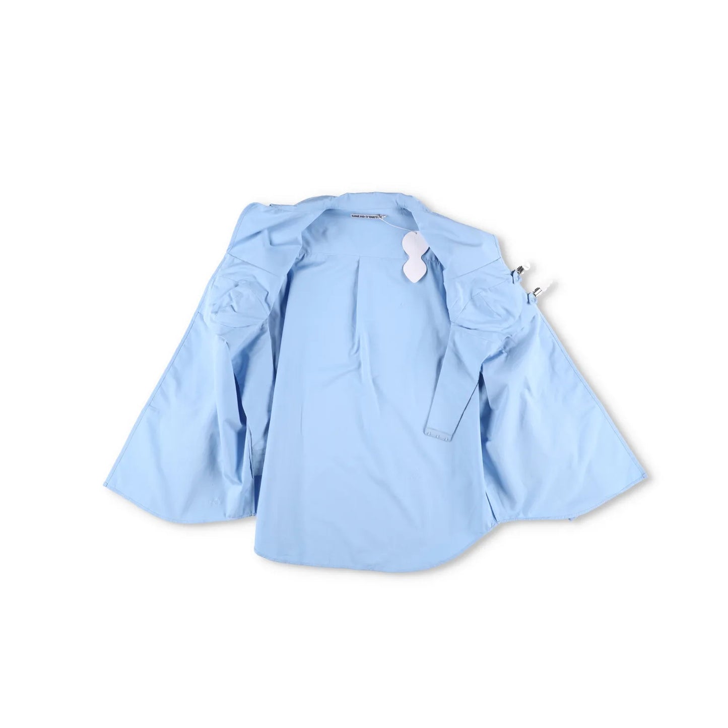 SINEAD O'DWYER Womens Pyjama Shirt Blue Button-Up Cotton Buckle Toggle 12 RRP755 — View 6