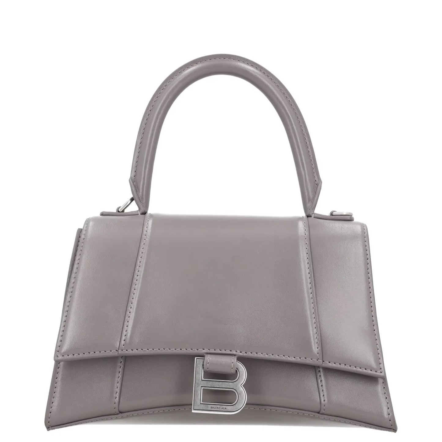 BALENCIAGA Womens Top Handle Bag Grey Leather Handbag Size Small RRP 2090
