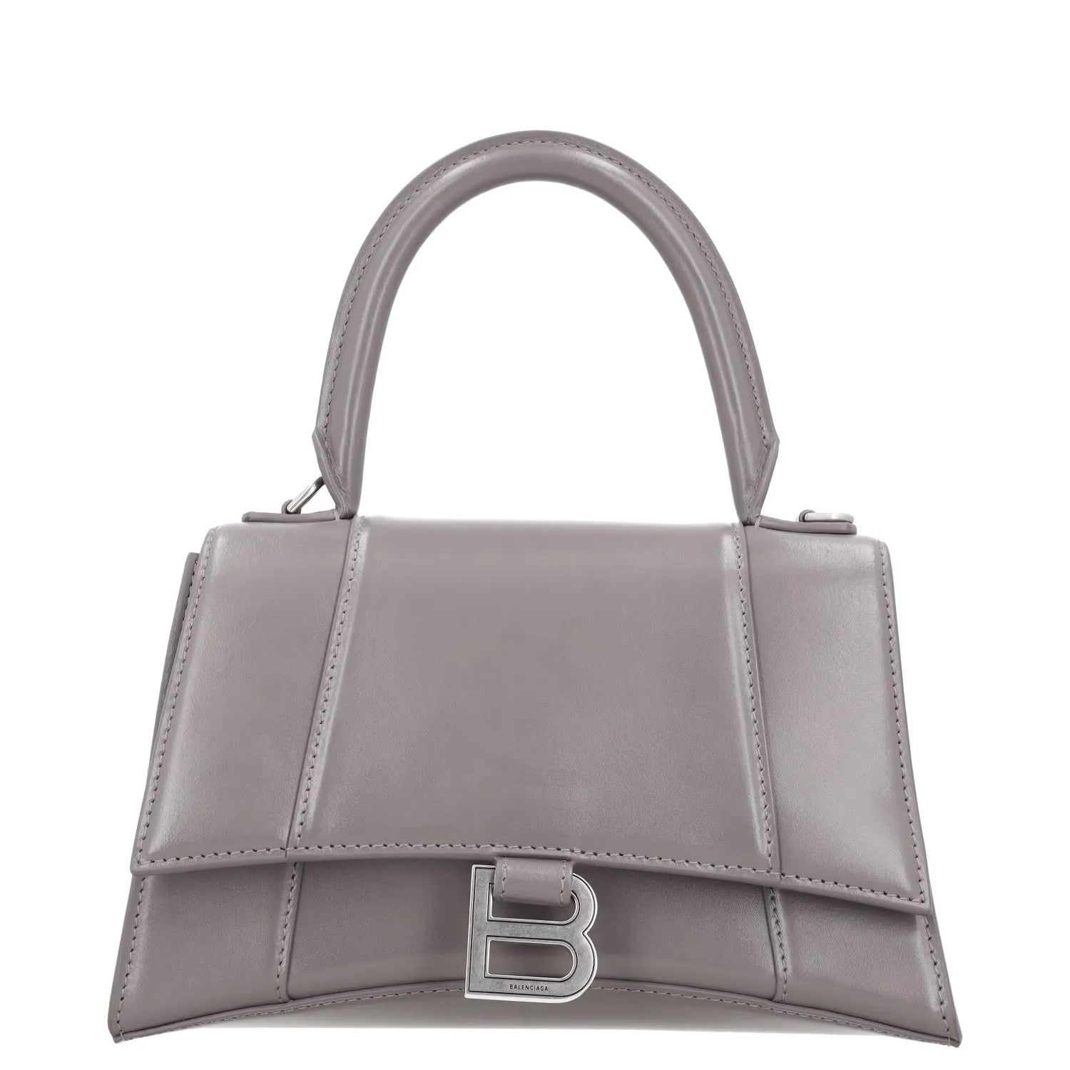 BALENCIAGA Womens Top Handle Bag Grey Leather Handbag Size Small RRP 2090