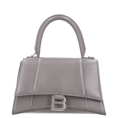 BALENCIAGA Womens Top Handle Bag Grey Leather Handbag Size Small RRP 2090