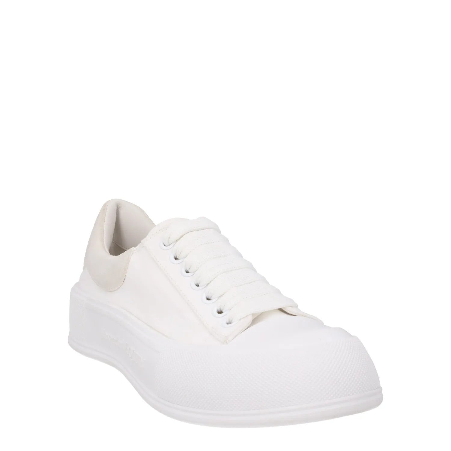 ALEXANDER MCQUEEN Womens Deck Contrast Sneakers Fabric Low White EU 40 RRP 370 — View 2