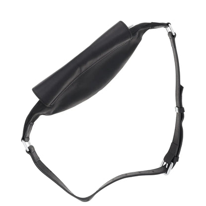 MYL BERLIN Womens Black Leather Waist Pack Flap Closure Adjustable S RRP 125 — View 8