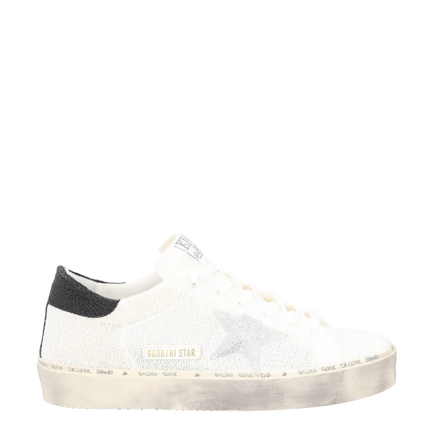 GOLDEN GOOSE Womens Trainers White Black Leather Low Top Lace Up UK 4 RRP 485