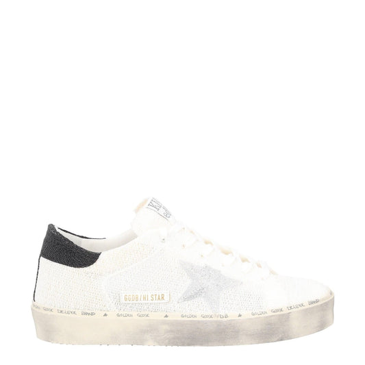 GOLDEN GOOSE Womens Trainers White Black Leather Low Top Lace Up UK 4 RRP 485
