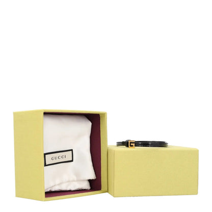 GUCCI Womens Bracelet Black Leather Gold Logo Thin G Logo RRP 225 — View 5