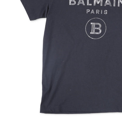 BALMAIN Womens T-Shirt Cotton Crew Neck Short Sleeve Logo Black Size 12 RRP 225 — View 3