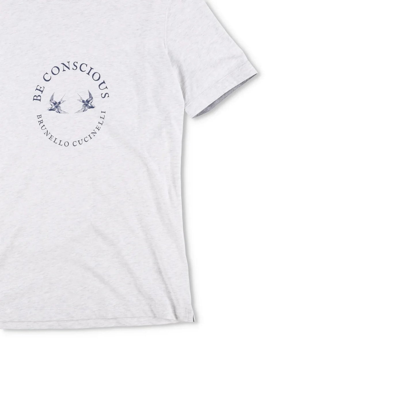 BRUNELLO CUCINELLI Mens T-Shirt White Cotton Crew Neck Short Sleeve XS RRP 300 — View 4