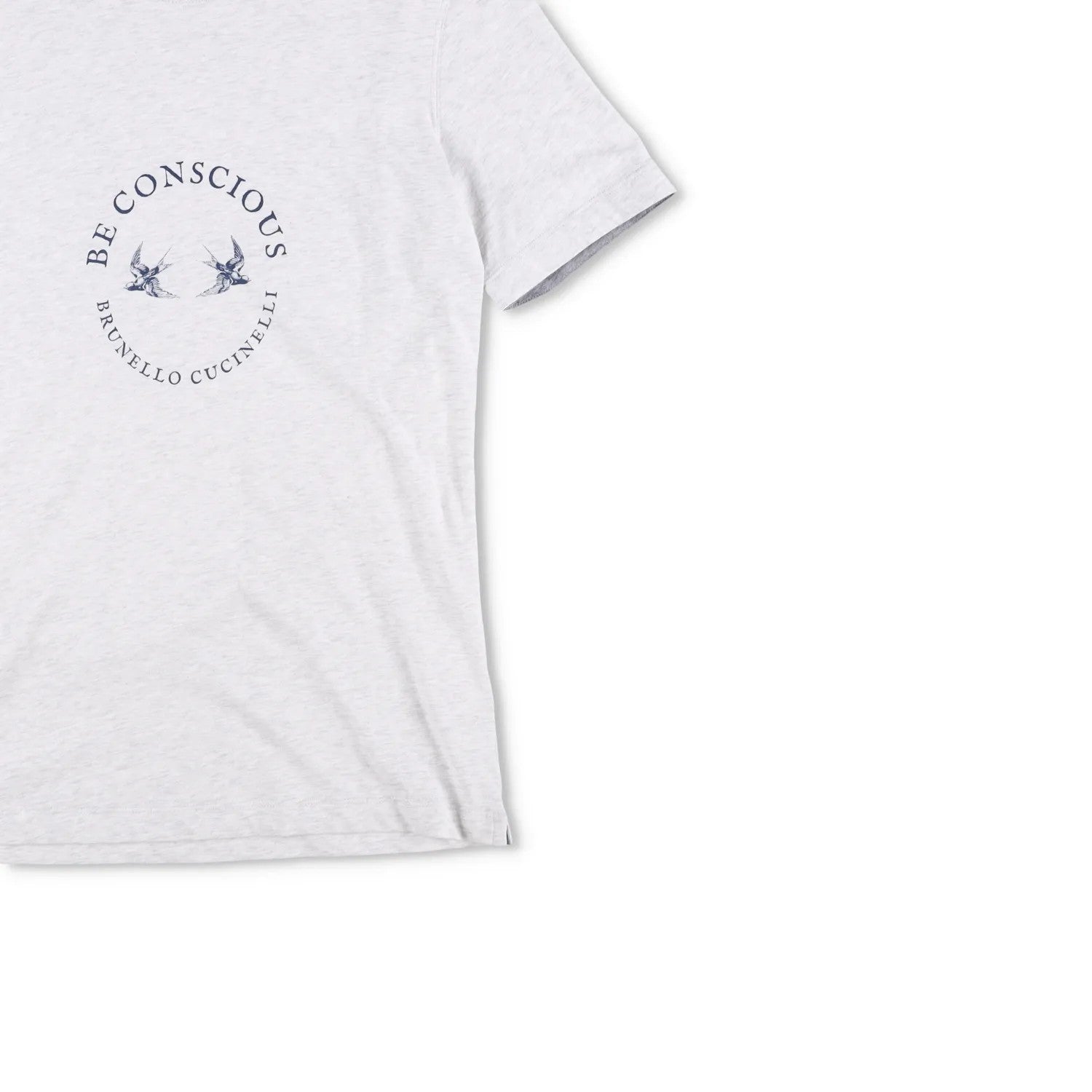 BRUNELLO CUCINELLI Mens T-Shirt White Cotton Crew Neck Short Sleeve XS RRP 300 — View 4