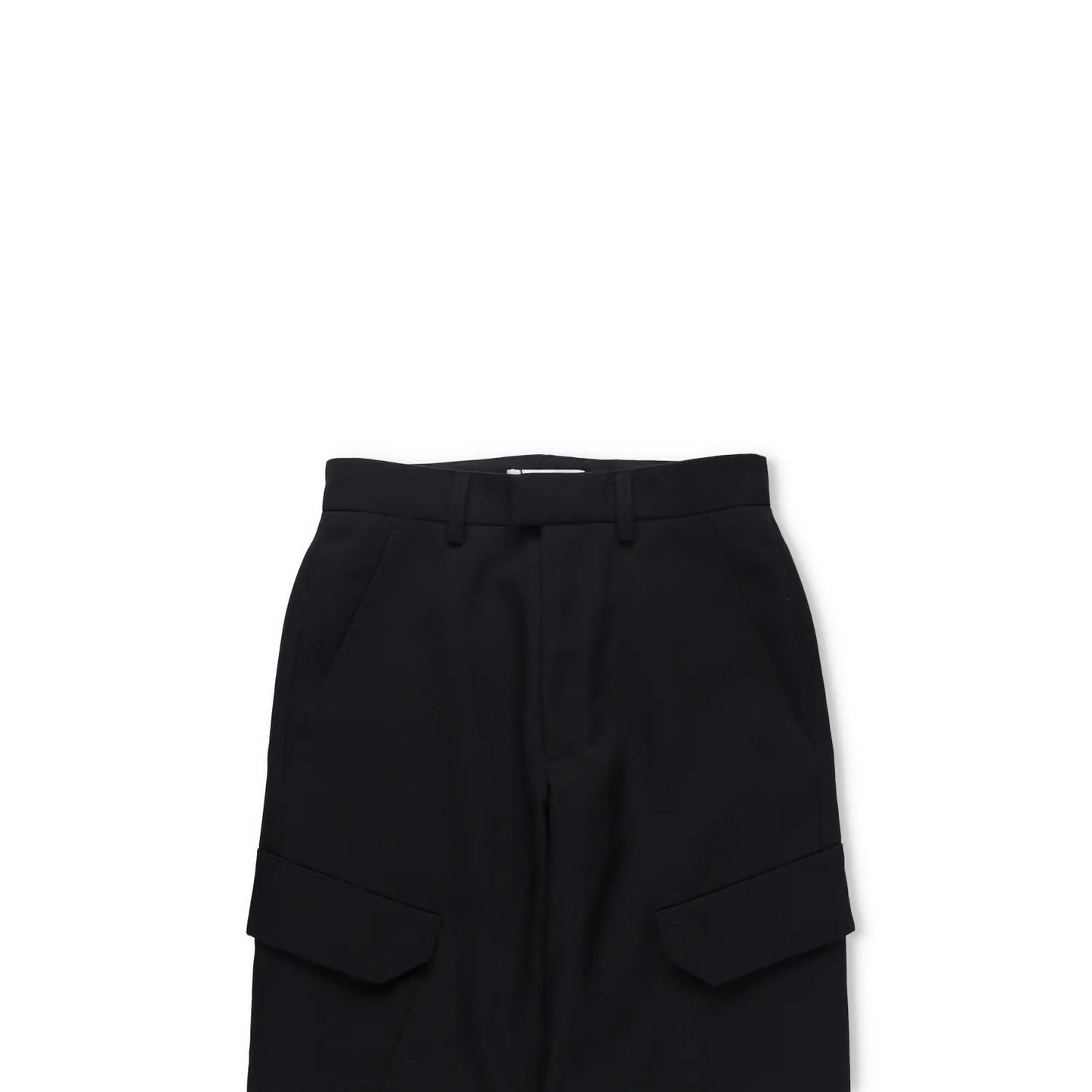 DELADA Mens Cargo Trousers Black Wool Blend Elastic Cuffs Size 25 RRP 250 — View 2