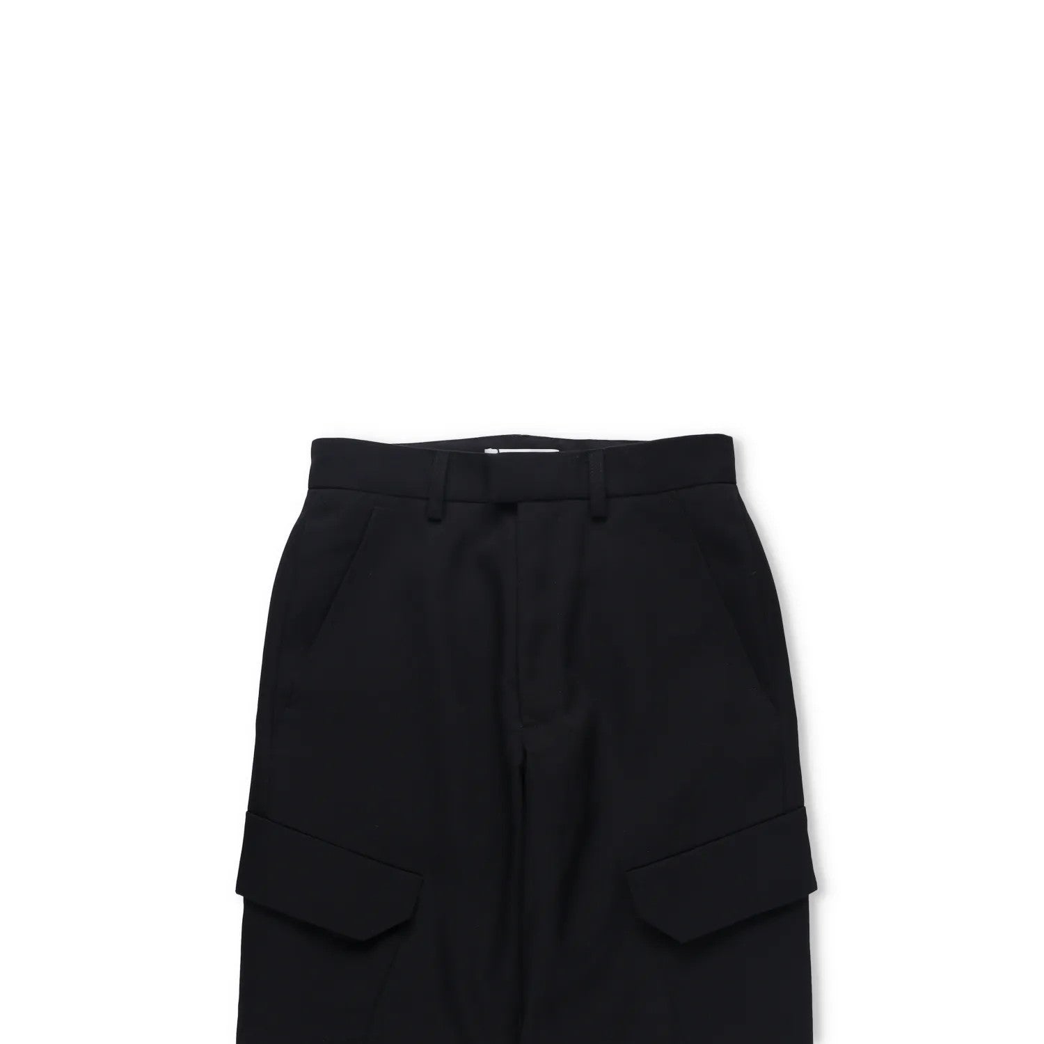 DELADA Mens Cargo Trousers Black Wool Blend Elastic Cuffs Size 25 RRP 250 — View 2