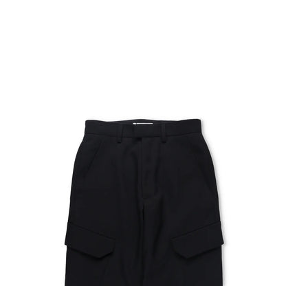 DELADA Mens Cargo Trousers Black Wool Blend Elastic Cuffs Size 25 RRP 250 — View 2