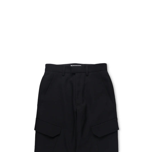 DELADA Mens Cargo Trousers Black Wool Blend Elastic Cuffs Size 25 RRP 250 — View 2