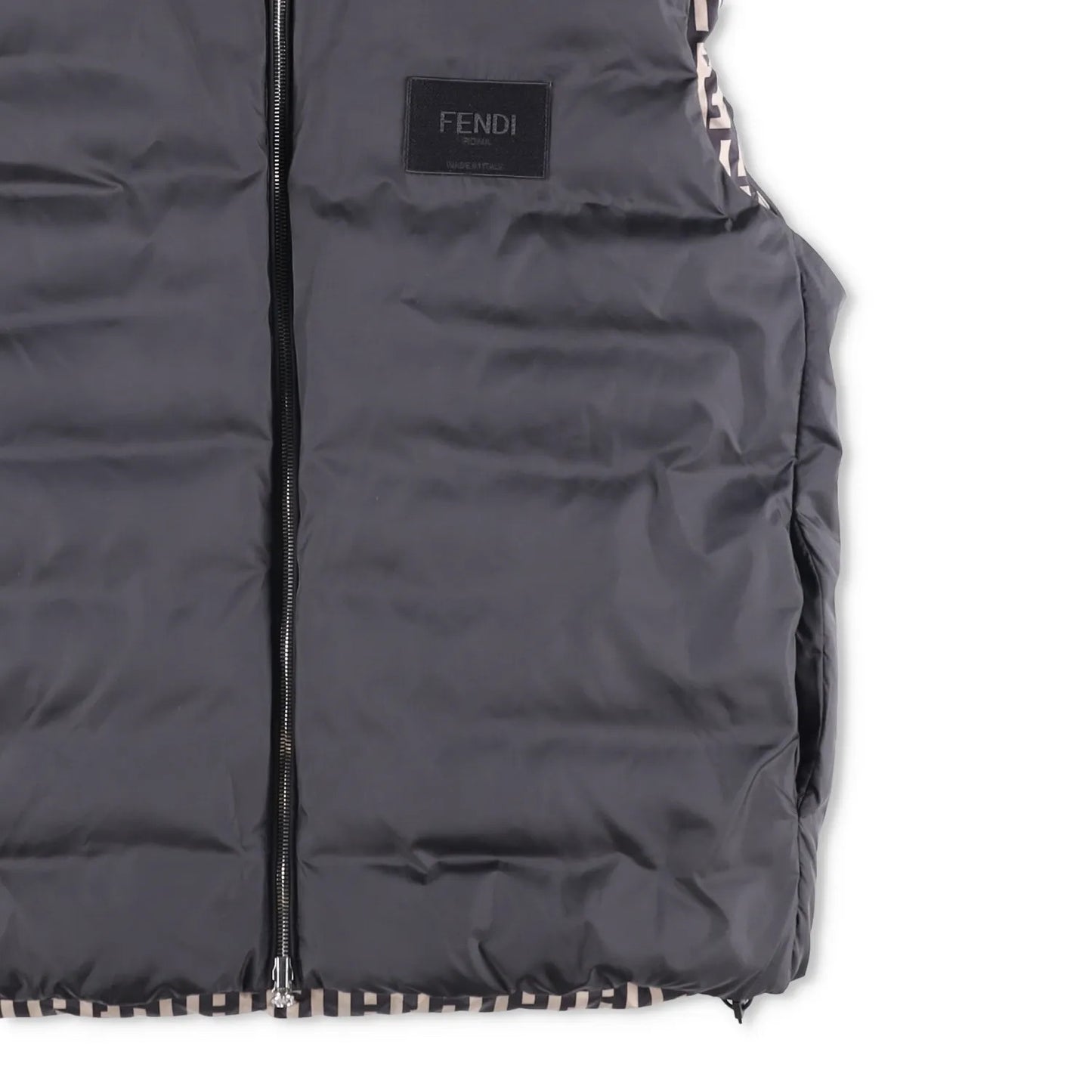 FENDI Mens Puffed Gillet Rev Pad Waistcoat Black Sleeveless Size 46 RRP 1850 — View 4