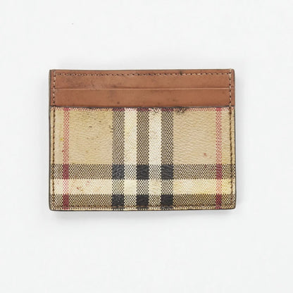 BURBERRY Womens Sandon Card Holer Check Pattern Beige Leather One Size RRP 180 — View 3