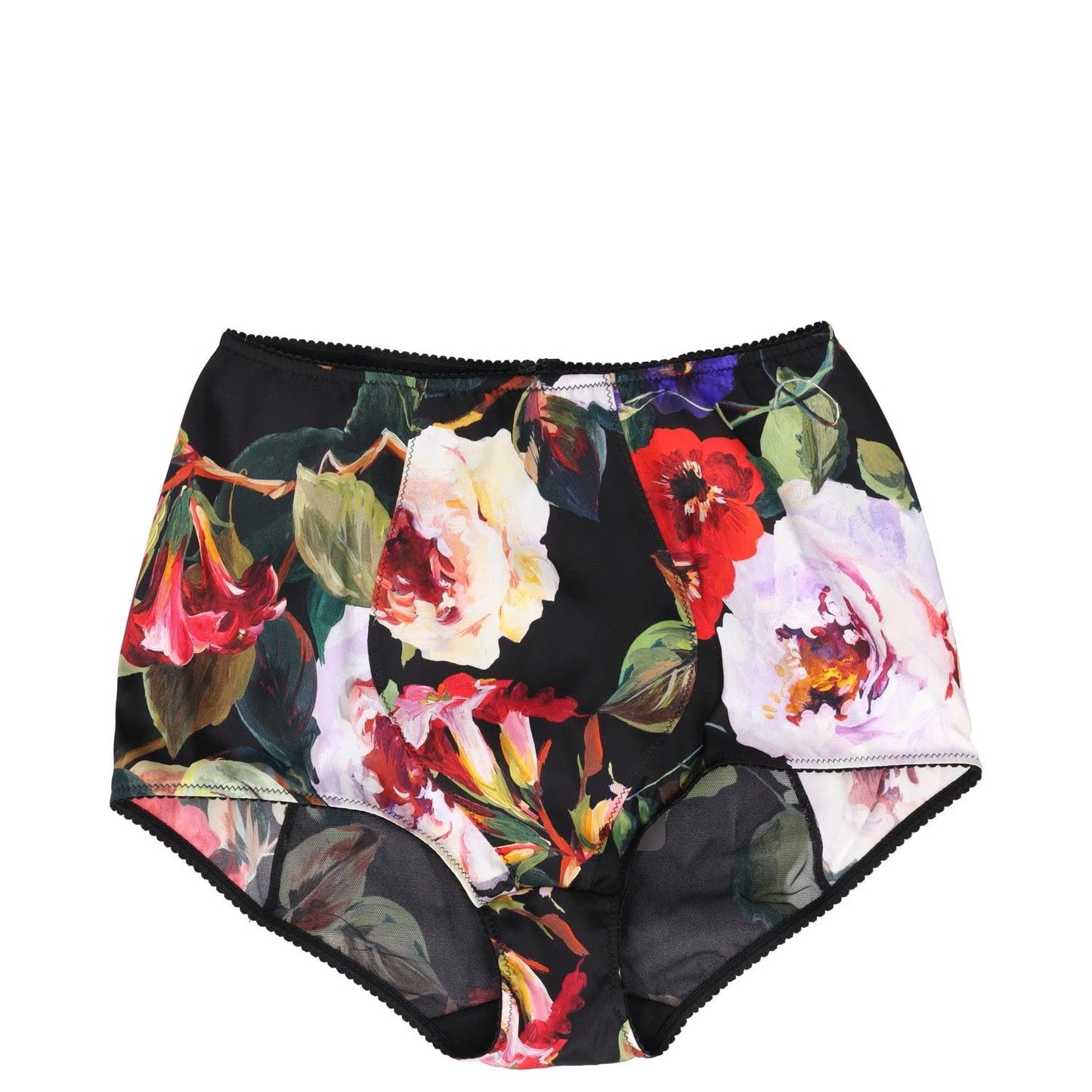 DOLCE & GABBANA Womens Brief High Waist Silk Floral Print Knickers XS RRP 301 — View 2