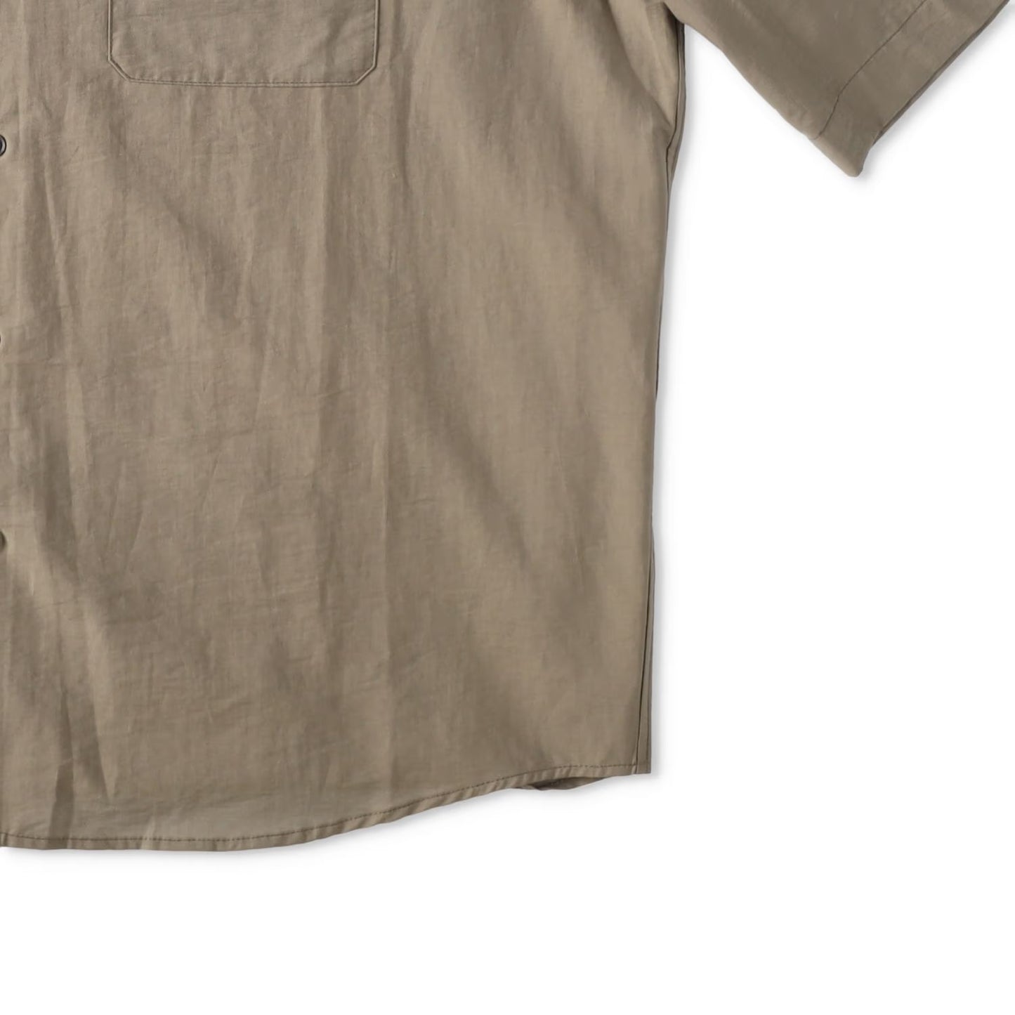 LEMAIRE Mens Double Pocket Short Sleeve Shirt Button-Up Collared Beige 50 RRP570 — View 6