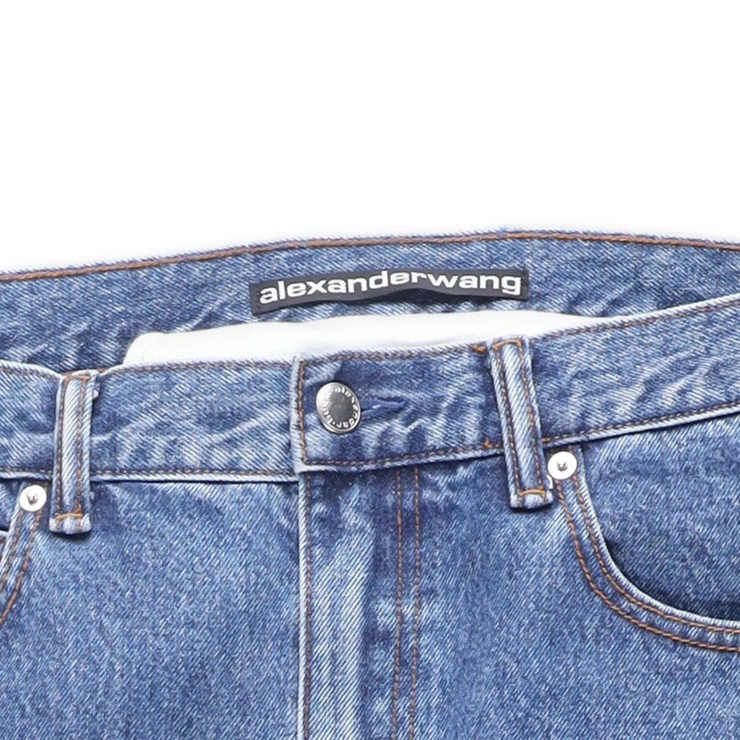 ALEXANDER WANG Womens Blue Denim Jeans Relaxed Straight Leg Size 27 RRP 445 — View 5