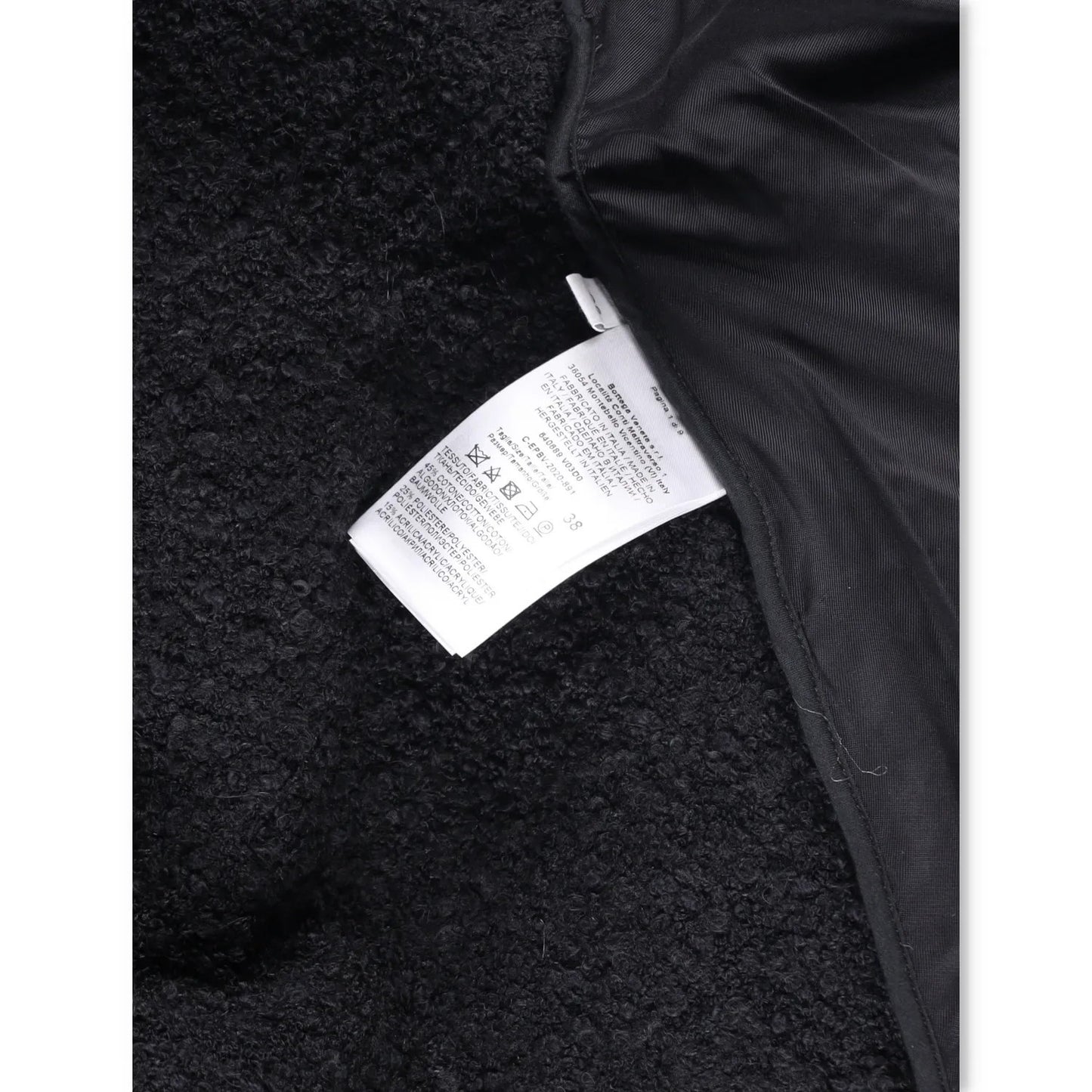 BOTTEGA VENETA Womens Black Double Breasted Overcoat Cotton Blend 38 RRP 3500 — View 7