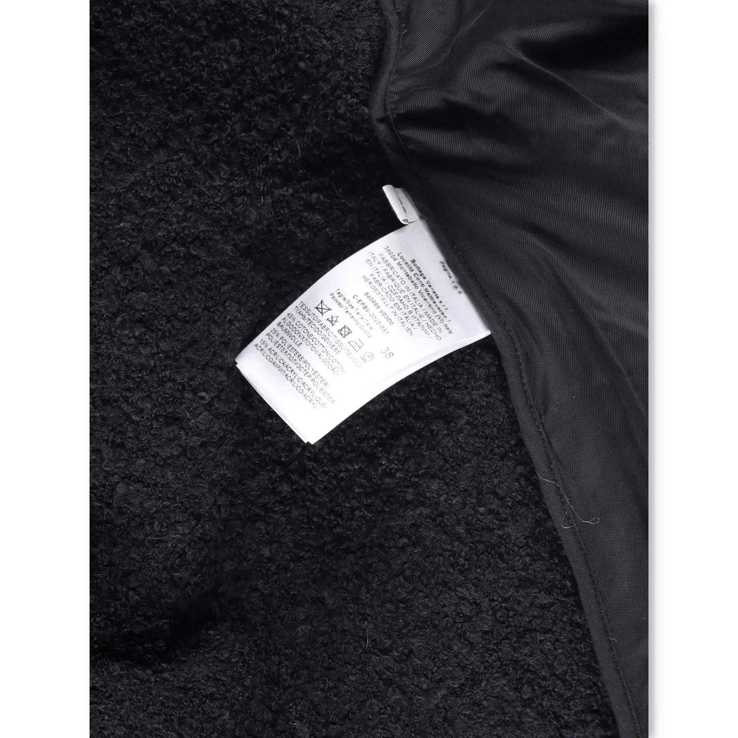 BOTTEGA VENETA Womens Black Double Breasted Overcoat Cotton Blend 38 RRP 3500 — View 7